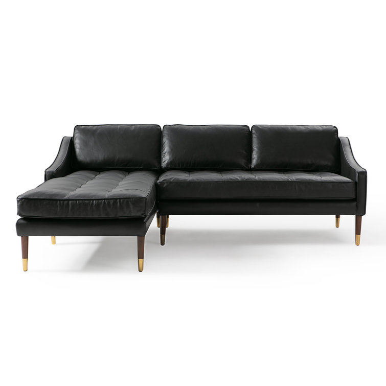 Hokku Designs Nob Hill 2 Piece Leather Sectional Wayfair